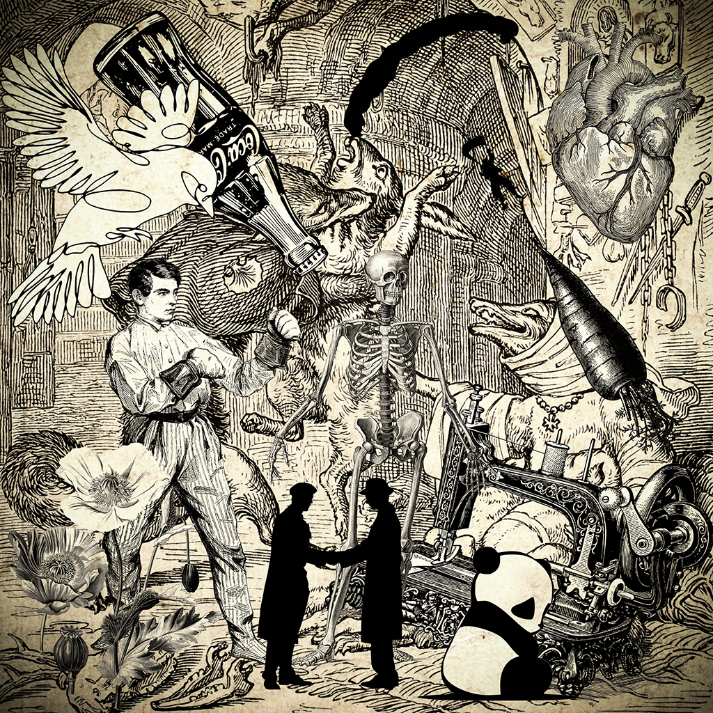 ensamble de grabados apropiados, hecho por computadora. 